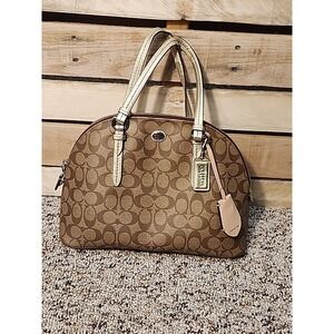 Coach Peyton Signature Cora Domed Satchel Bag